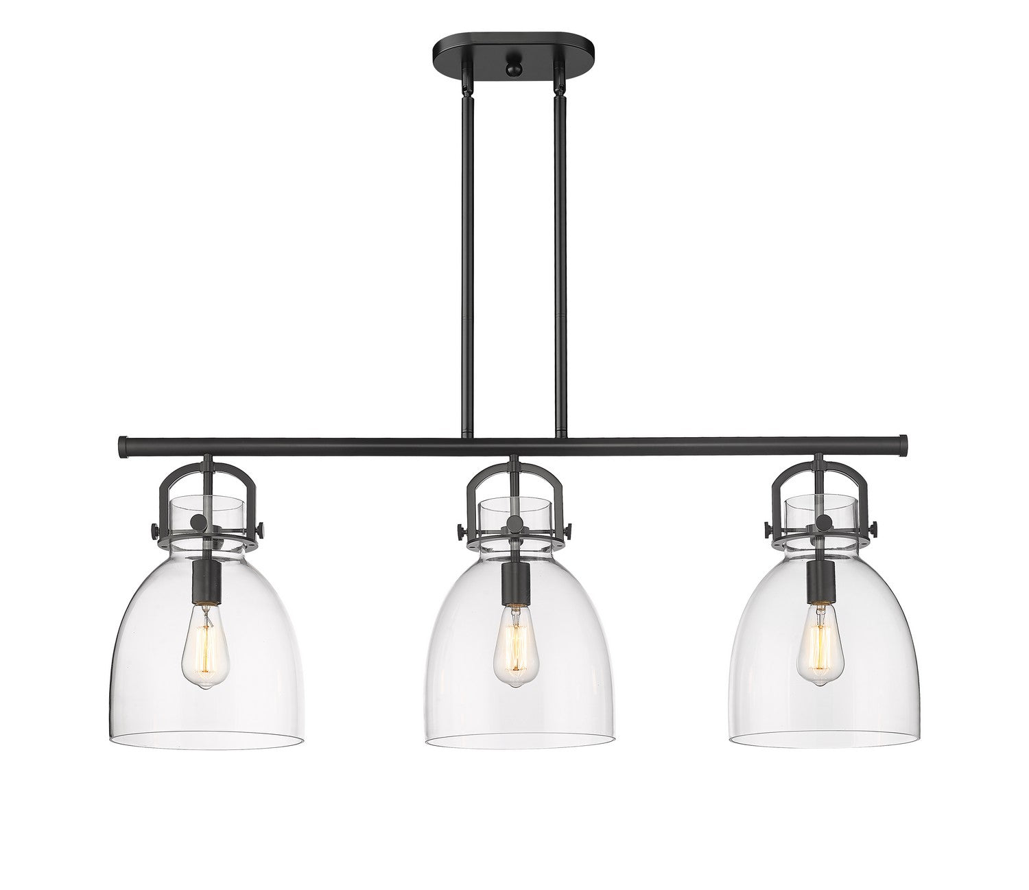 Innovations - 410-3I-BK-G412-10CL - Three Light Island Pendant - Downtown Urban - Matte Black