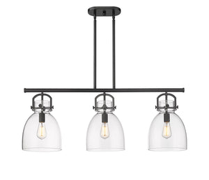 Innovations - 410-3I-BK-G412-10CL - Three Light Island Pendant - Downtown Urban - Matte Black