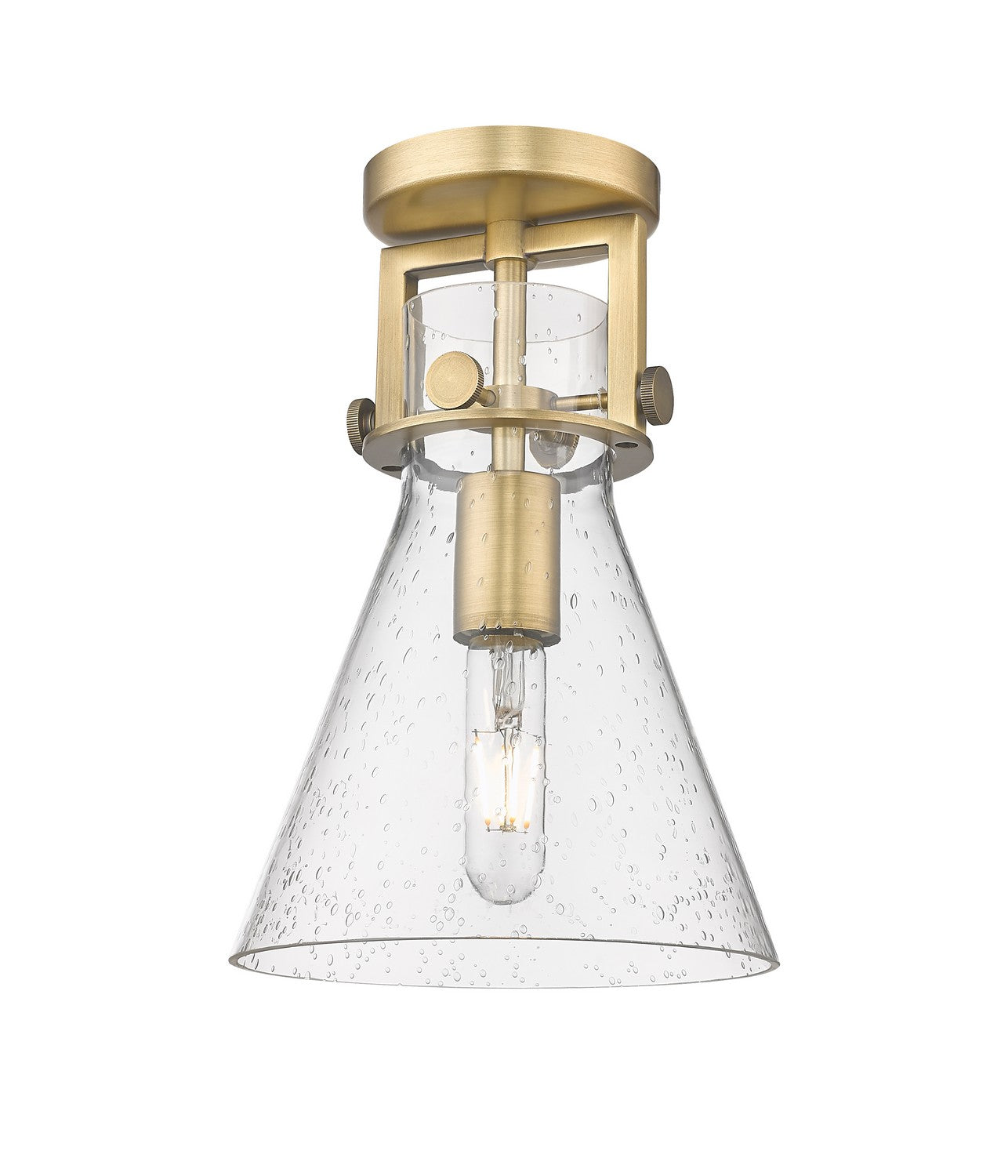 Innovations - 411-1F-BB-G411-8SDY - One Light Flush Mount - Newton - Brushed Brass