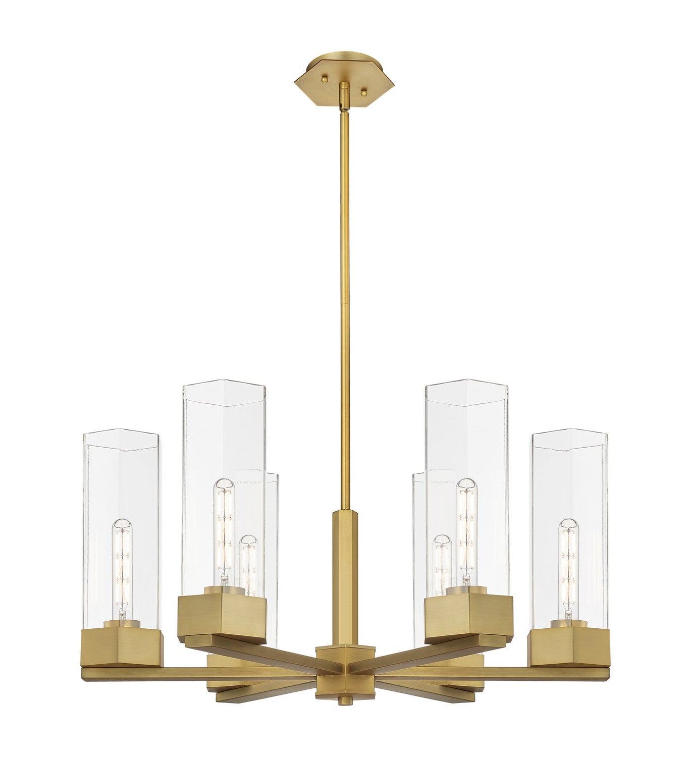 Innovations - 427-6CR-BB-G427-14CL - LED Chandelier - Downtown Urban - Brushed Brass