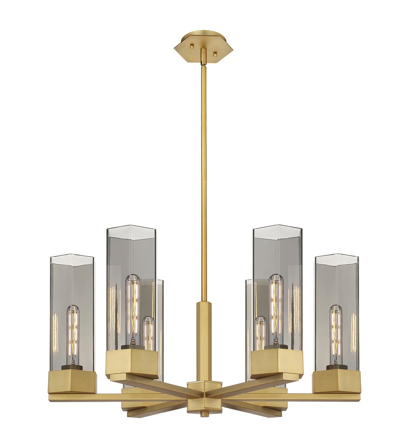 Innovations - 427-6CR-BB-G427-14SM - LED Chandelier - Downtown Urban - Brushed Brass