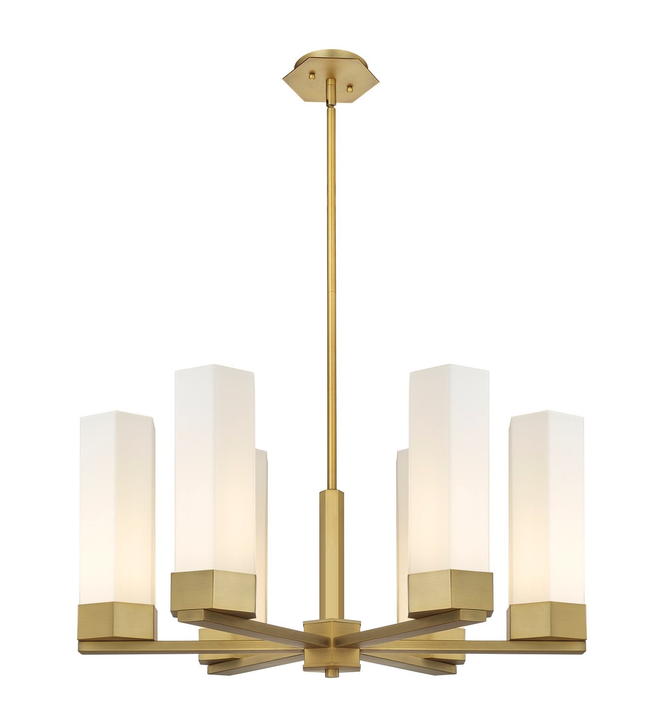 Innovations - 427-6CR-BB-G427-14WH - LED Chandelier - Downtown Urban - Brushed Brass