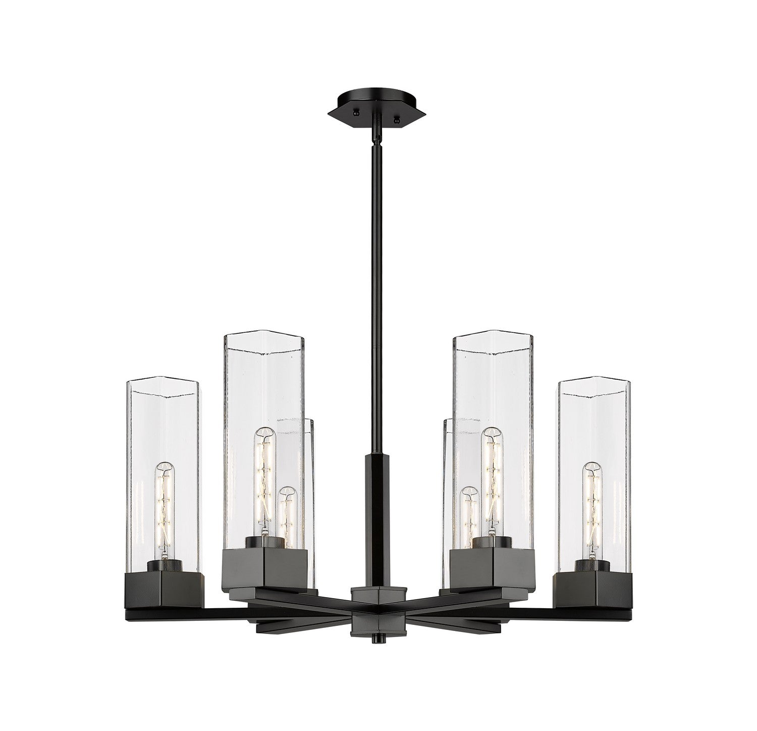 Innovations - 427-6CR-BK-G427-14CL - LED Chandelier - Downtown Urban - Matte Black