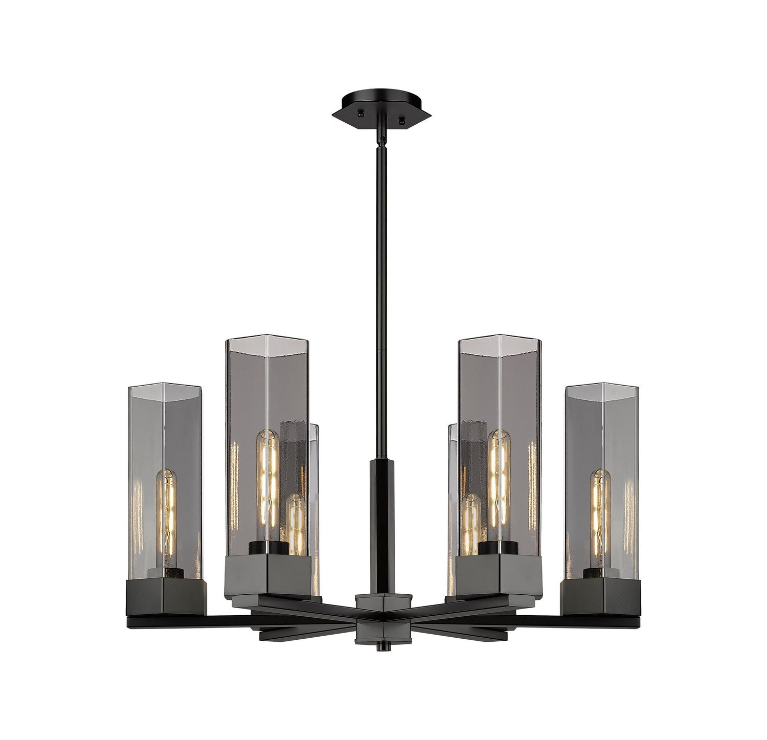 Innovations - 427-6CR-BK-G427-14SM - LED Chandelier - Downtown Urban - Matte Black