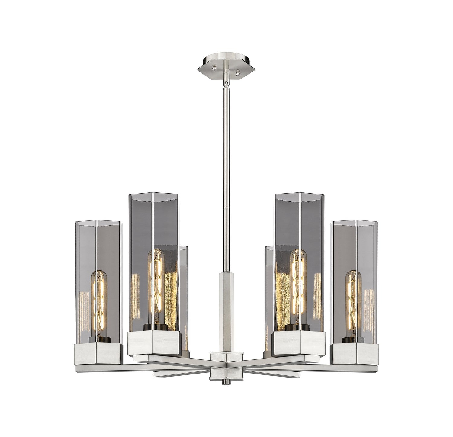 Innovations - 427-6CR-SN-G427-14SM - LED Chandelier - Downtown Urban - Satin Nickel