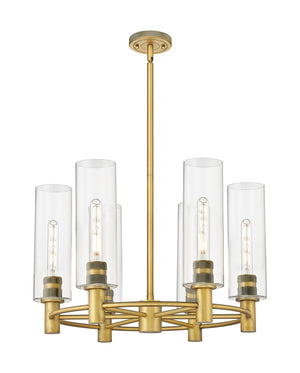 Innovations - 434-6CR-BB-G434-12CL - LED Chandelier - Downtown Urban - Brushed Brass