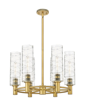 Innovations - 434-6CR-BB-G434-12DE - LED Chandelier - Downtown Urban - Brushed Brass