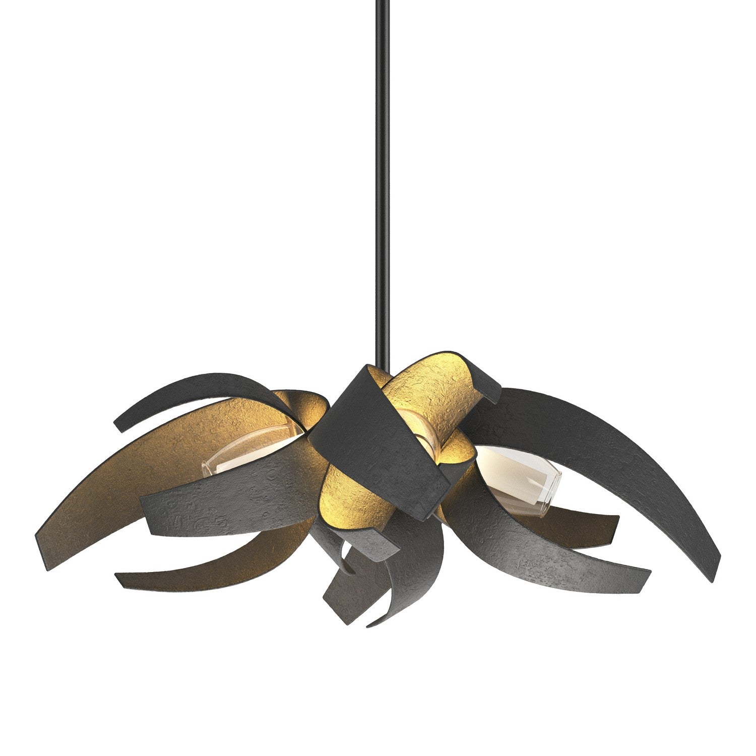 Hubbardton Forge - 136500-SKT-MULT-10-YE0352 - Four Light Pendant - Corona - Black