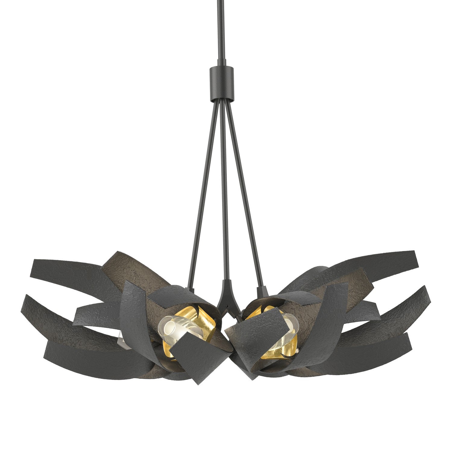 Hubbardton Forge - 136502-SKT-MULT-10-BR-YE0352 - Corona Brass Accent Pendant - Corona - Black