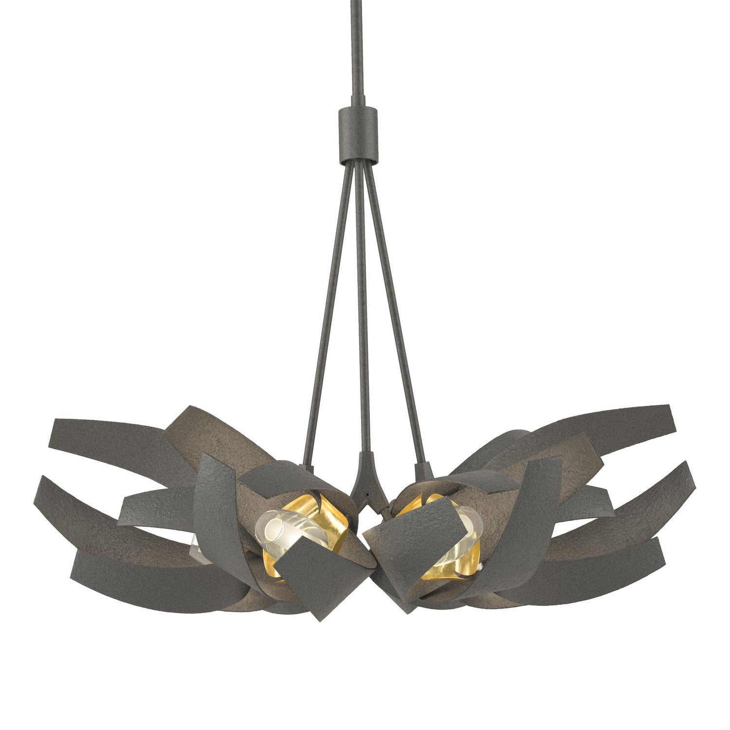 Hubbardton Forge - 136502-SKT-MULT-20-BR-YE0352 - Six Light Pendant - Corona - Natural Iron