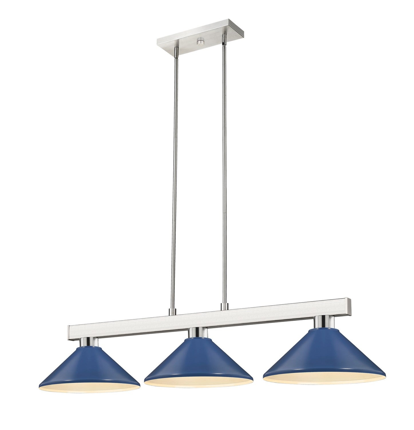 Z-Lite - 152BN-MNB - Three Light Billiard - Cobalt - Brushed Nickel