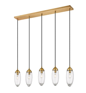 Z-Lite - 651P-5L-RB - Five Light Linear Chandelier - Arden - Rubbed Brass