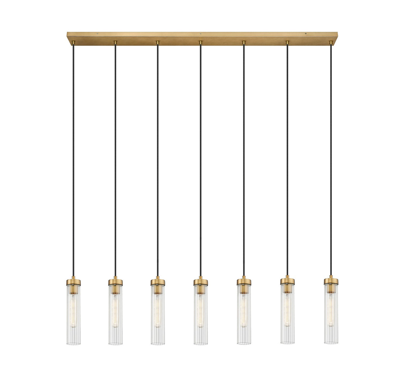 Z-Lite - 740P-7L-RB - Seven Light Linear Chandelier - Beau - Rubbed Brass