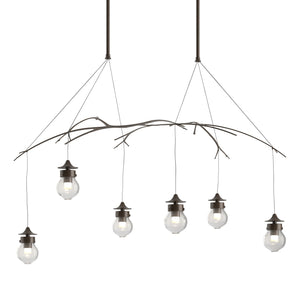 Hubbardton Forge - 136560-SKT-LONG-05-ZM0565 - Six Light Pendant - Kiwi - Bronze