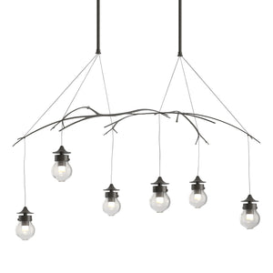 Hubbardton Forge - 136560-SKT-LONG-07-ZM0565 - Six Light Pendant - Kiwi - Dark Smoke