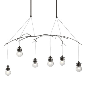 Hubbardton Forge - 136560-SKT-LONG-14-ZM0565 - Six Light Pendant - Kiwi - Oil Rubbed Bronze