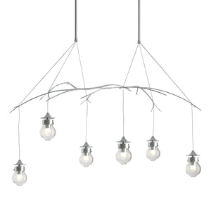 Hubbardton Forge - 136560-SKT-LONG-82-ZM0565 - Six Light Pendant - Kiwi - Vintage Platinum
