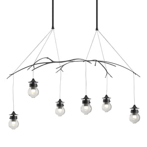 Hubbardton Forge - 136560-SKT-SHRT-10-ZM0565 - Six Light Pendant - Kiwi - Black