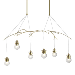 Hubbardton Forge - 136560-SKT-STND-86-ZM0565 - Six Light Pendant - Kiwi - Modern Brass
