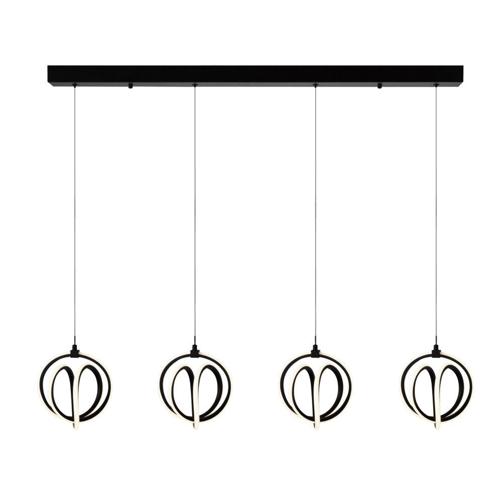 Artcraft - AC6734BK - LED Chandelier - Rose Collection - Black