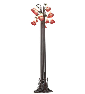 Meyda Tiffany - 185080 - 12 Light Floor Lamp - Seafoam/Cranberry - Mahogany Bronze