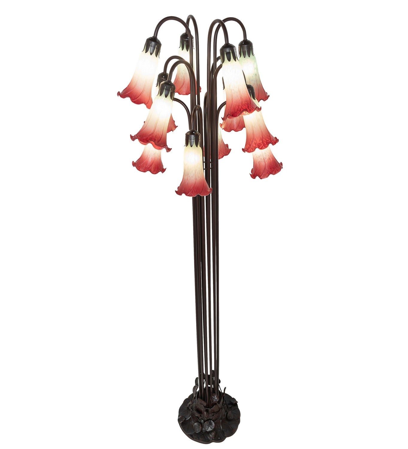 Meyda Tiffany - 185080 - 12 Light Floor Lamp - Seafoam/Cranberry - Mahogany Bronze