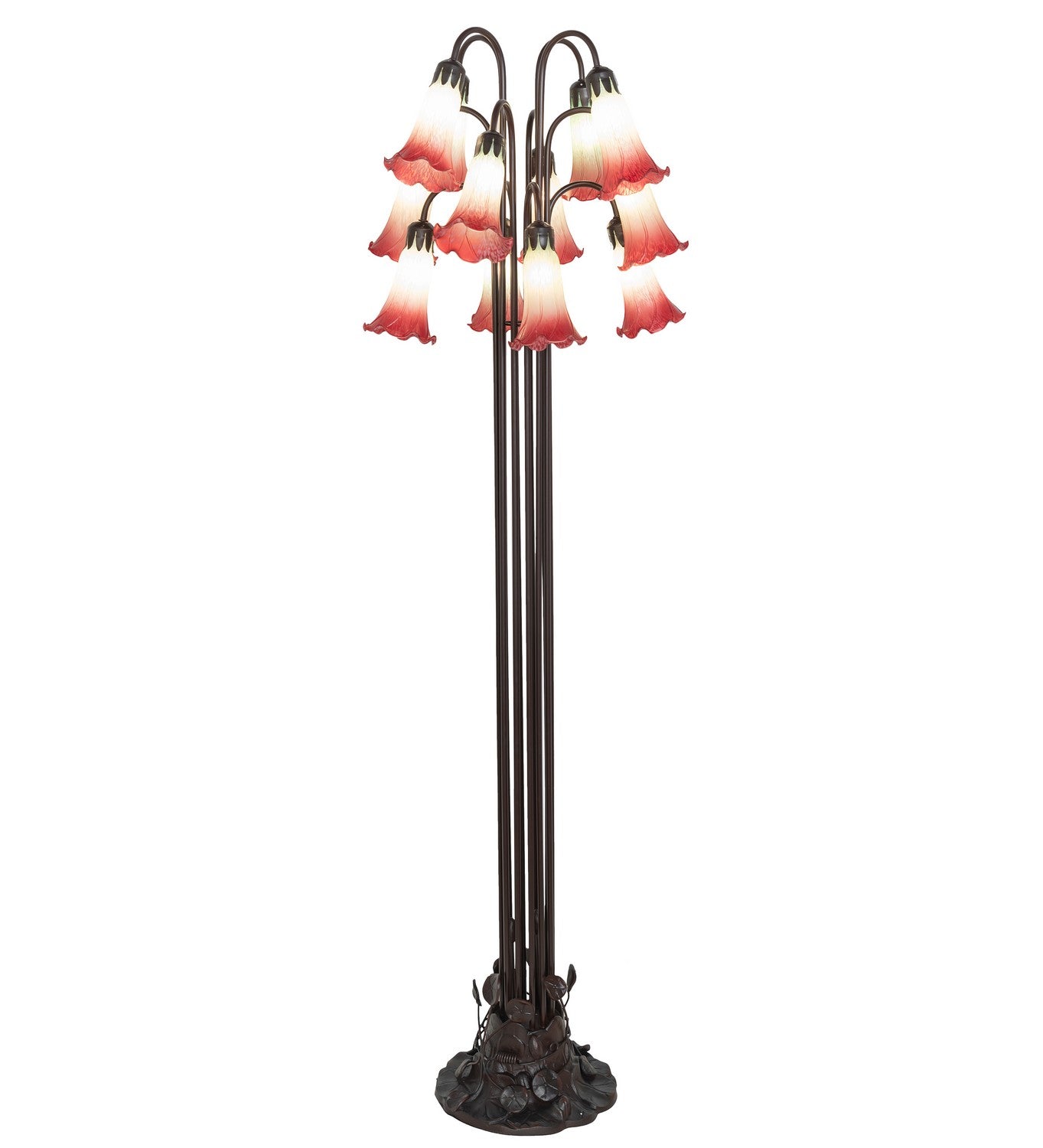 Meyda Tiffany - 185080 - 12 Light Floor Lamp - Seafoam/Cranberry - Mahogany Bronze