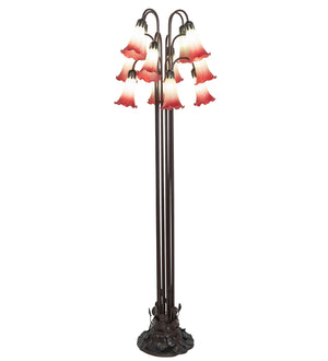 Meyda Tiffany - 185080 - 12 Light Floor Lamp - Seafoam/Cranberry - Mahogany Bronze