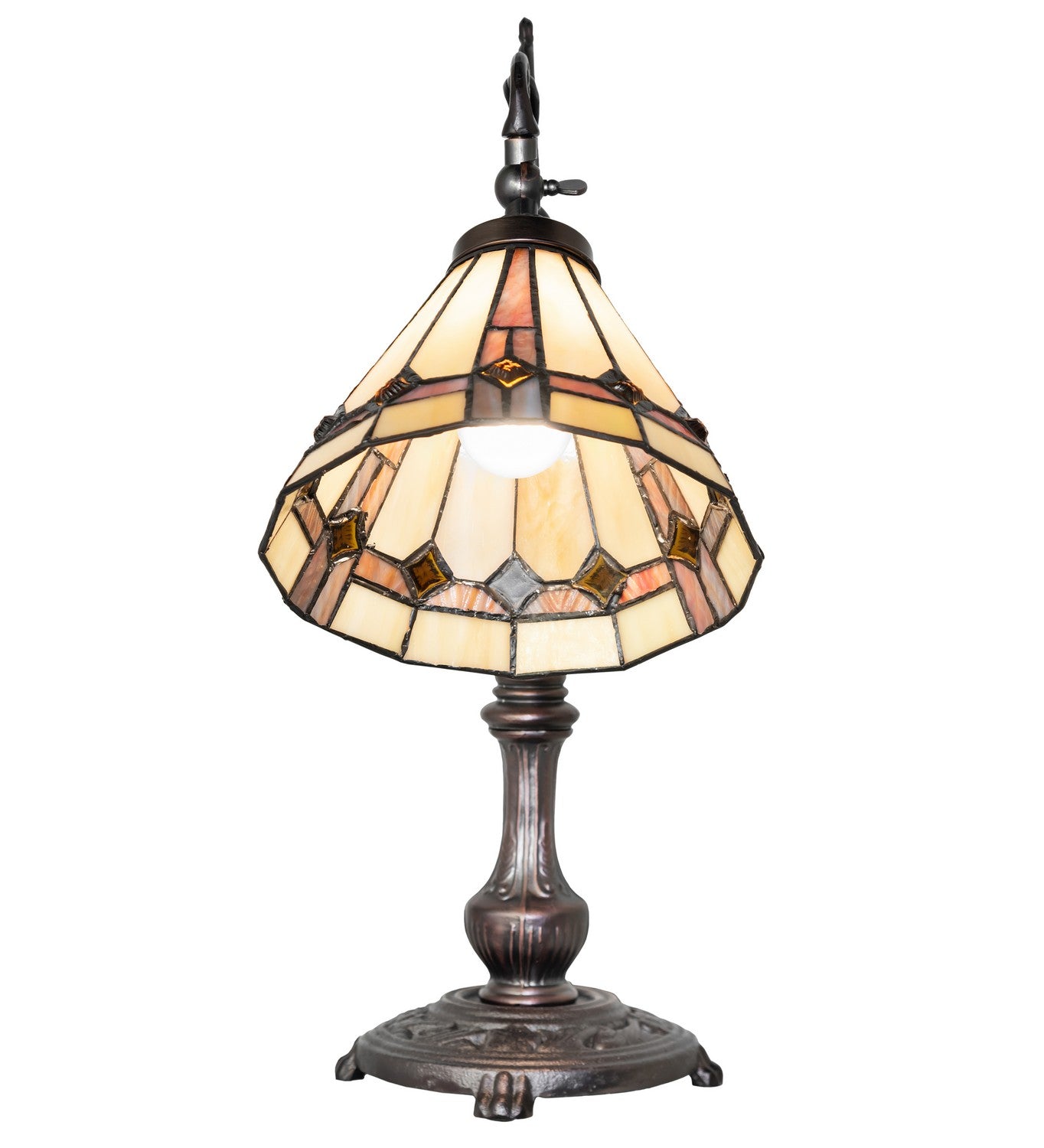 Meyda Tiffany - 244793 - One Light Table Lamp - Belvidere - Mahogany Bronze