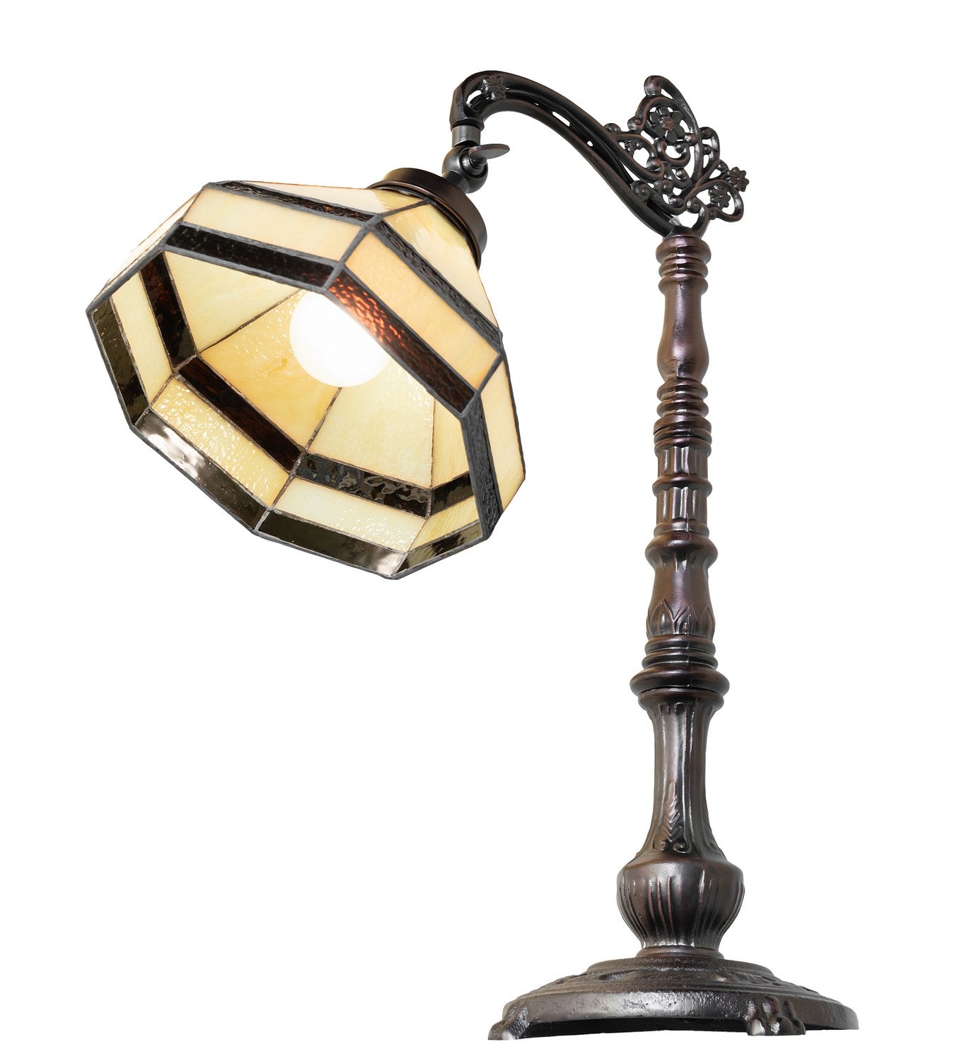 Meyda Tiffany - 244795 - One Light Table Lamp - Topridge - Mahogany Bronze