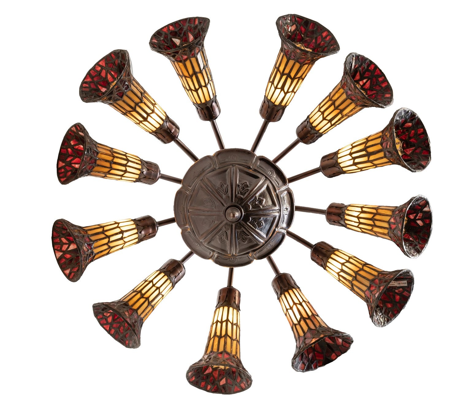 Meyda Tiffany - 251603 - 12 Light Chandelier - Stained Glass Pond Lily - Mahogany Bronze