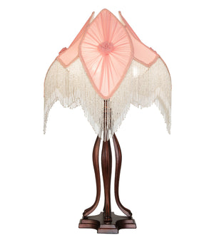 Meyda Tiffany - 267681 - Three Light Table Lamp - Fabric & Fringe - Mahogany Bronze