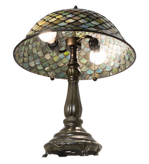 Meyda Tiffany - 268098 - Two Light Table Lamp - Tiffany Fishscale - Mahogany Bronze