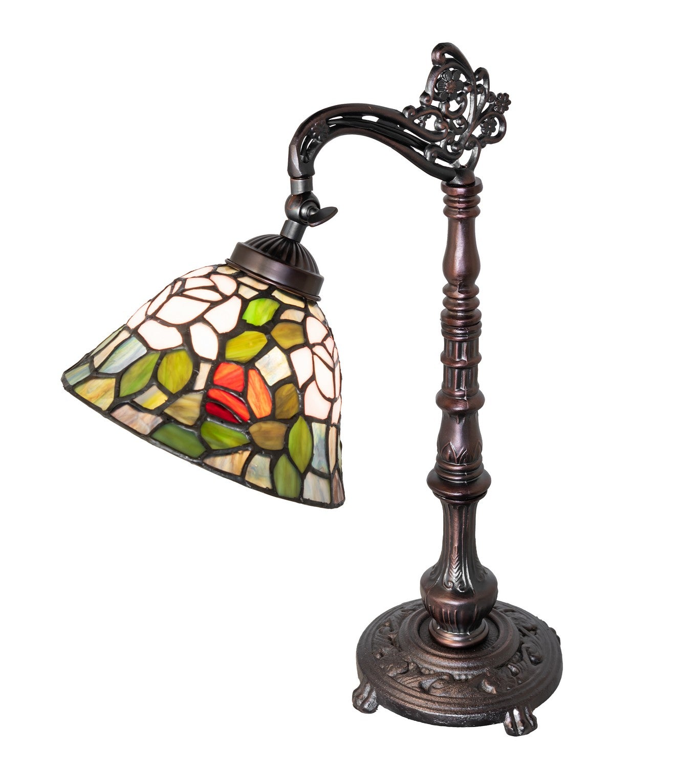 Meyda Tiffany - 36110 - One Light Desk Lamp - Tiffany Rosebush