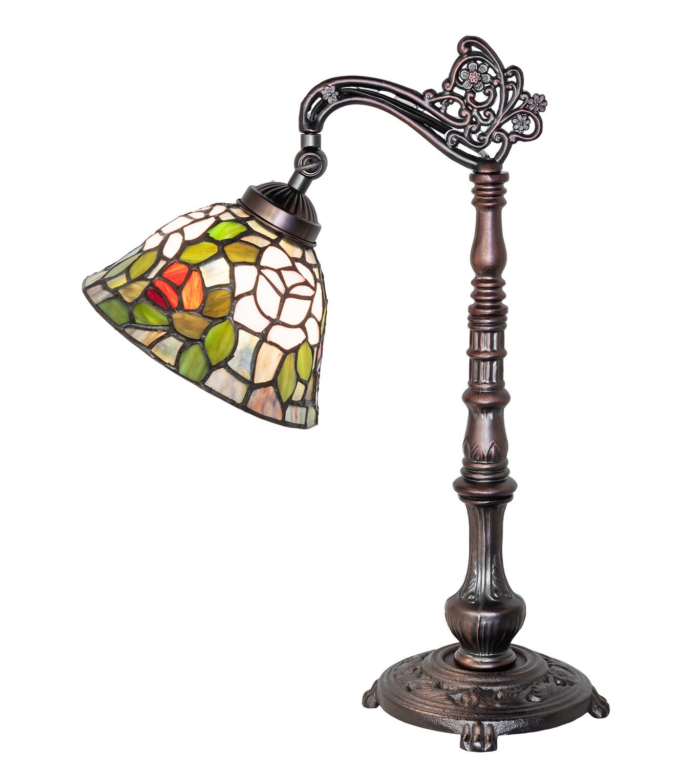 Meyda Tiffany - 36110 - One Light Desk Lamp - Tiffany Rosebush