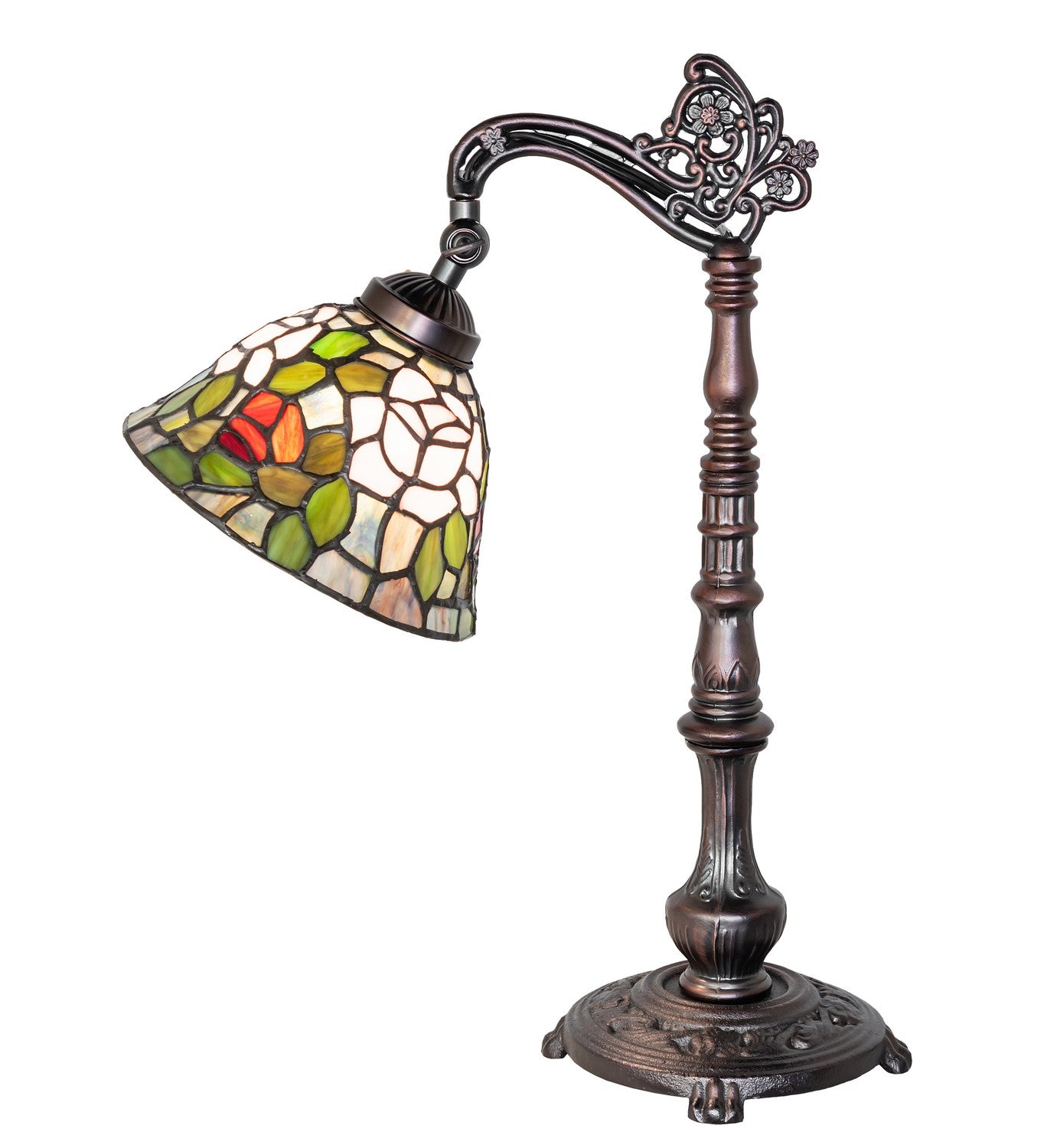 Meyda Tiffany - 36110 - One Light Desk Lamp - Tiffany Rosebush