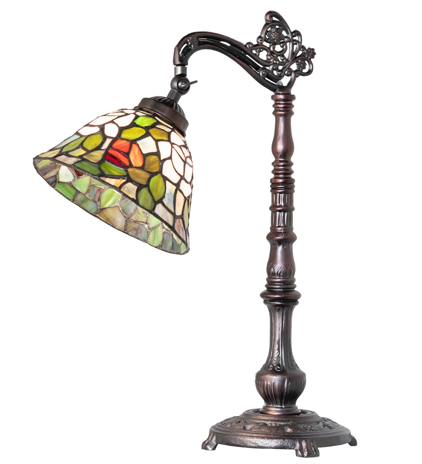 Meyda Tiffany - 36110 - One Light Desk Lamp - Tiffany Rosebush