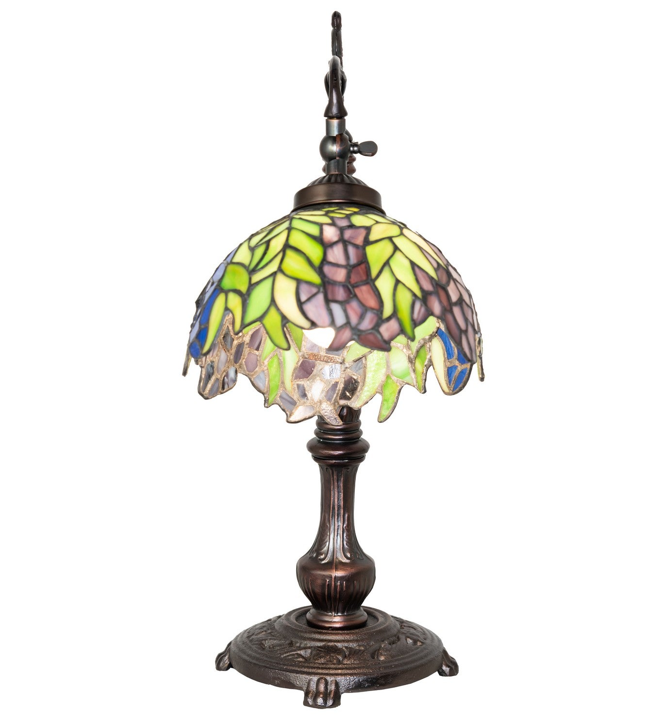 Meyda Tiffany - 46564 - One Light Desk Lamp - Tiffany Honey Locust - Mahogany Bronze