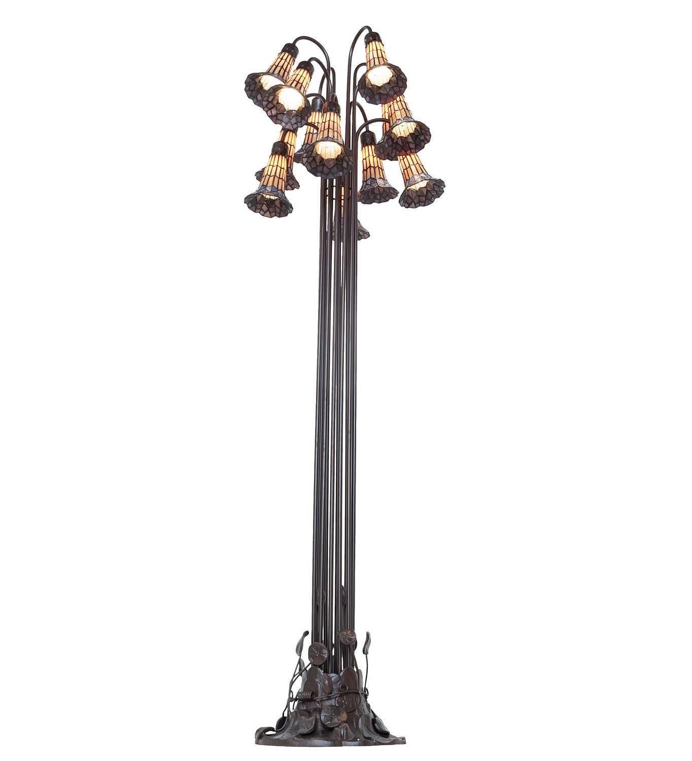 Meyda Tiffany - 251700 - 12 Light Floor Lamp - Stained Glass Pond Lily - Bronze