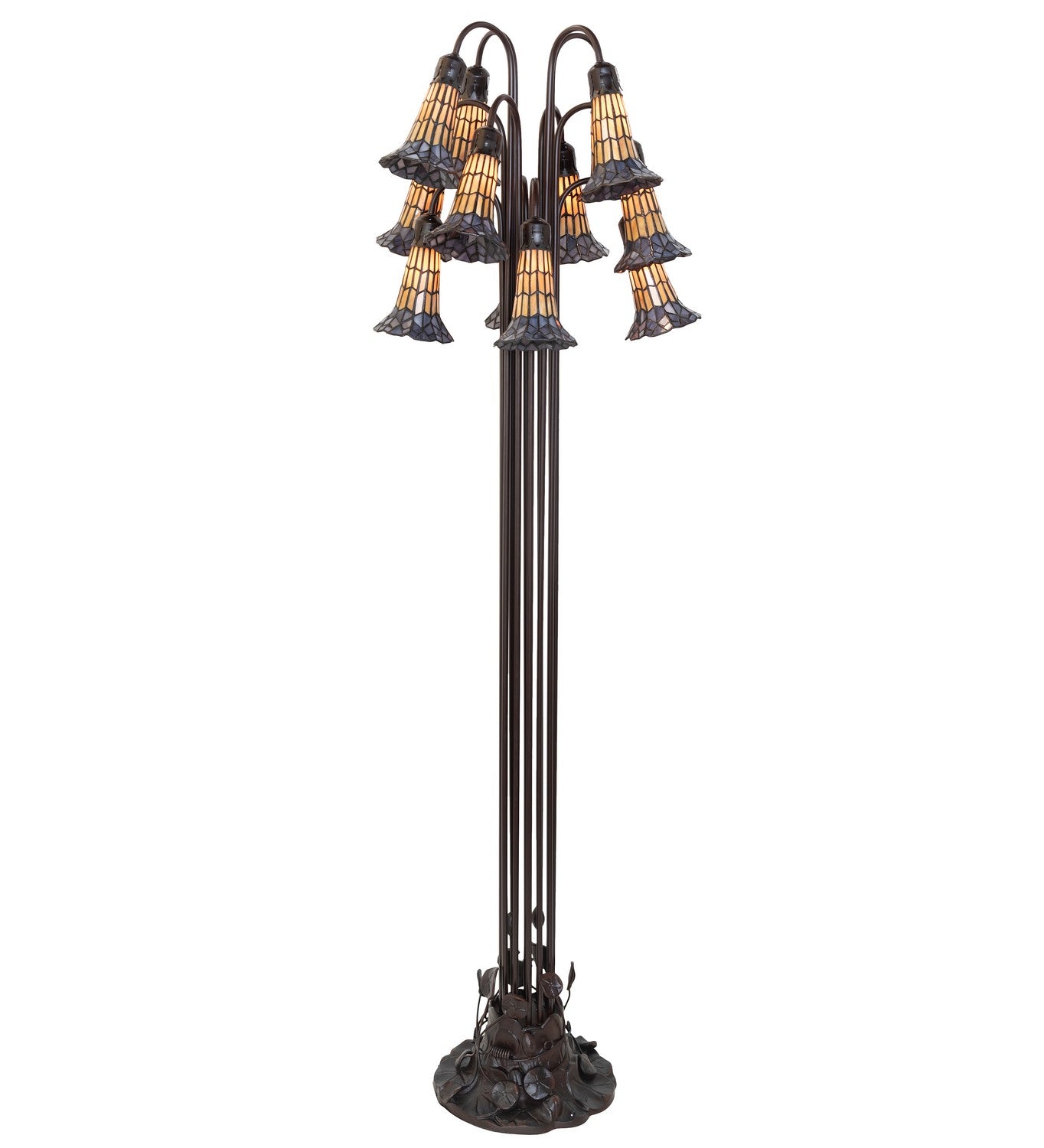 Meyda Tiffany - 251700 - 12 Light Floor Lamp - Stained Glass Pond Lily - Bronze