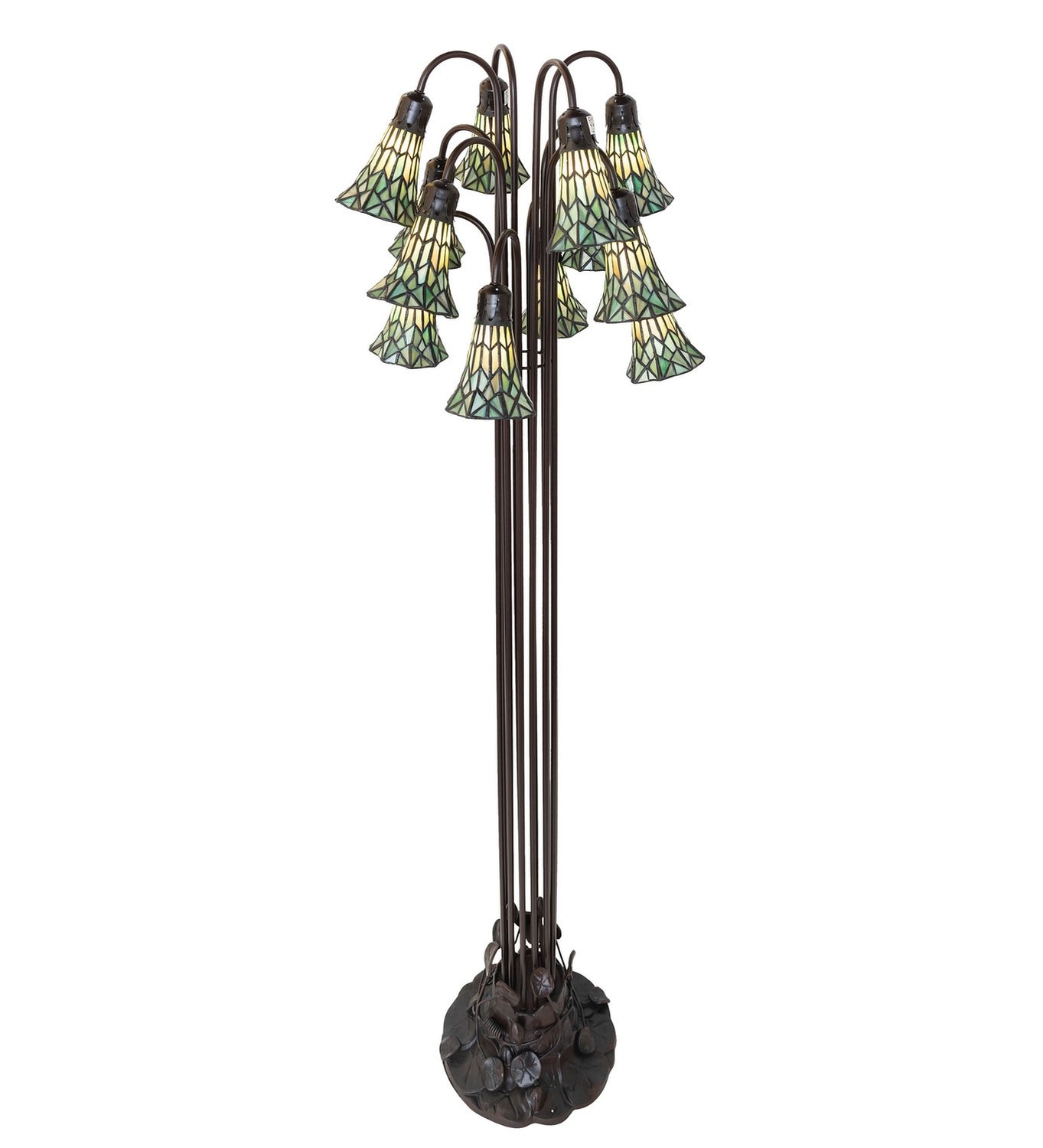 Meyda Tiffany - 251701 - 12 Light Floor Lamp - Stained Glass Pond Lily - Mahogany Bronze