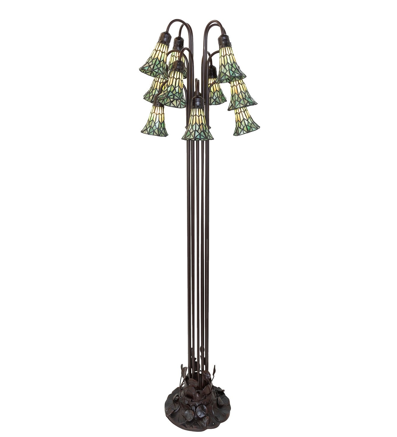 Meyda Tiffany - 251701 - 12 Light Floor Lamp - Stained Glass Pond Lily - Mahogany Bronze