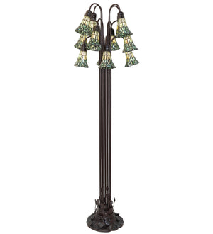 Meyda Tiffany - 251701 - 12 Light Floor Lamp - Stained Glass Pond Lily - Mahogany Bronze