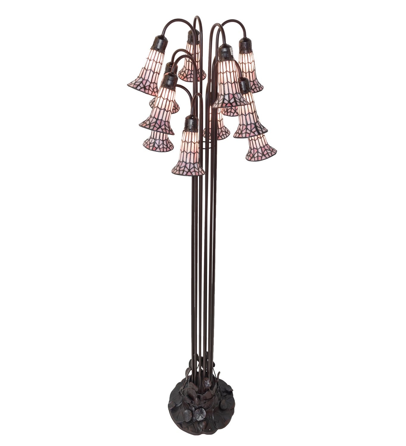 Meyda Tiffany - 251702 - 12 Light Floor Lamp - Stained Glass Pond Lily - Mahogany Bronze