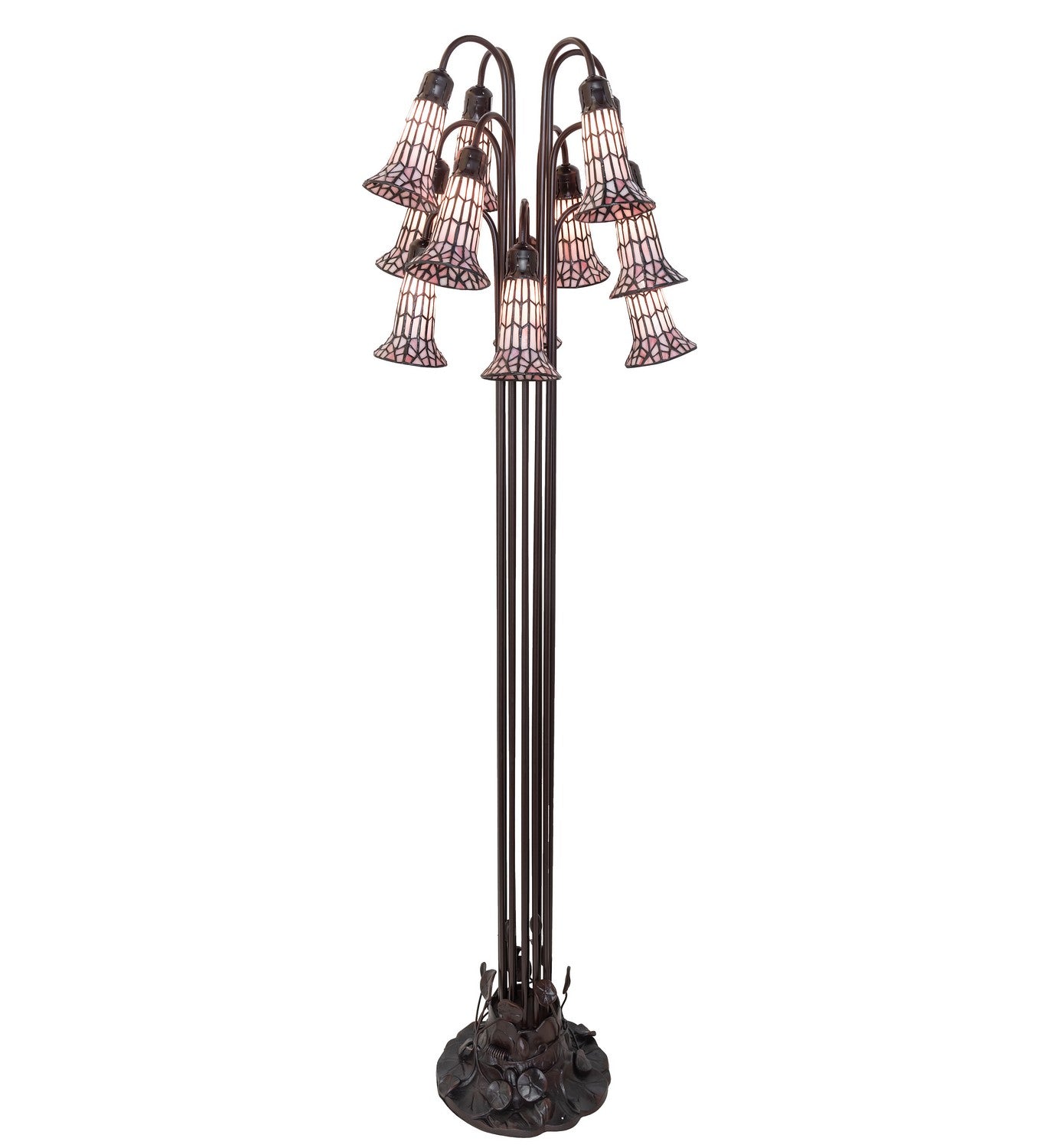 Meyda Tiffany - 251702 - 12 Light Floor Lamp - Stained Glass Pond Lily - Mahogany Bronze