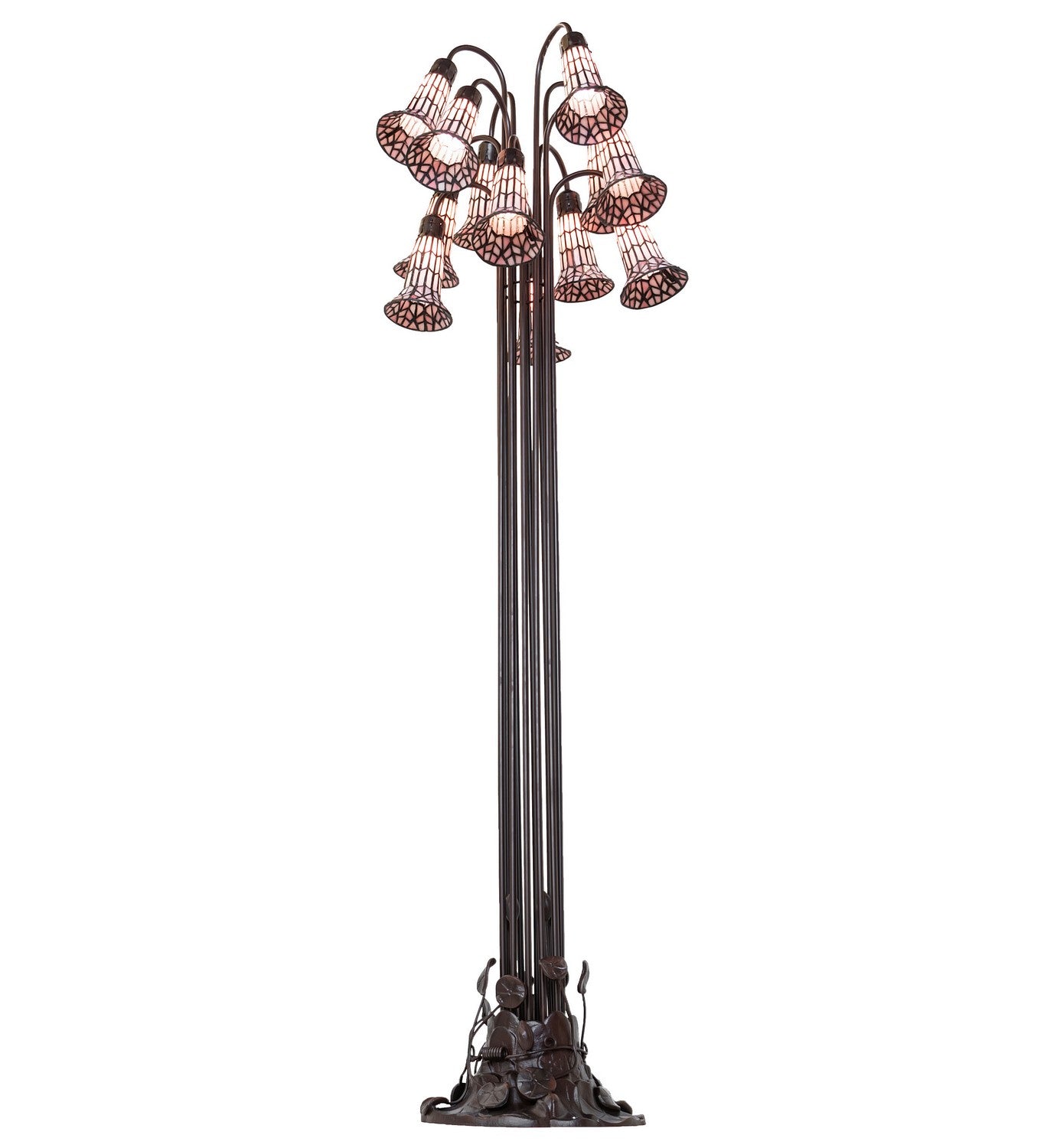 Meyda Tiffany - 251702 - 12 Light Floor Lamp - Stained Glass Pond Lily - Mahogany Bronze