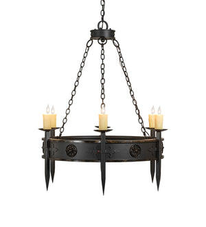 Meyda Tiffany - 256961 - Six Light Chandelier - Calandra - Wrought Irontique Brass Gloss