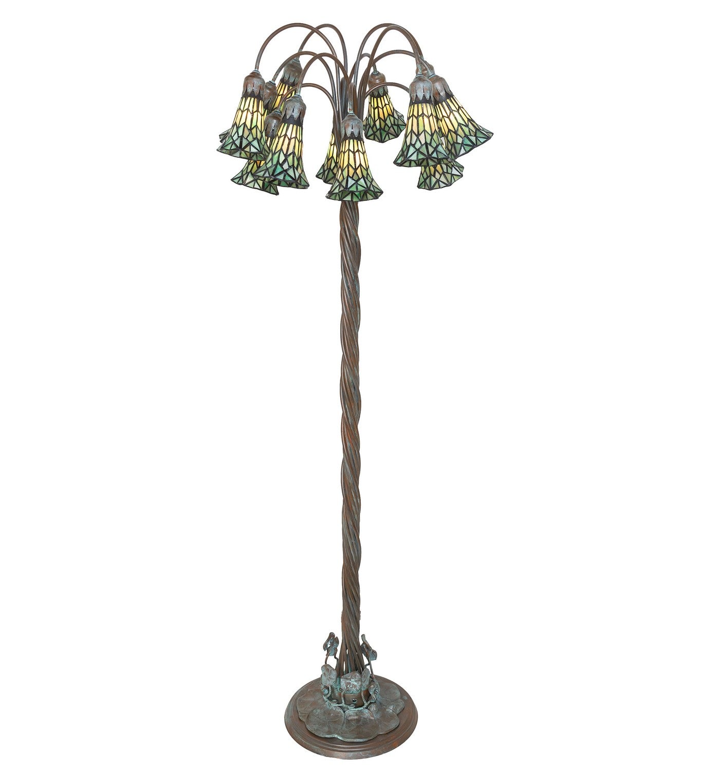 Meyda Tiffany - 262126 - 12 Light Floor Lamp - Stained Glass Pond Lily - Bronze