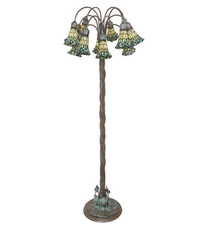 Meyda Tiffany - 262126 - 12 Light Floor Lamp - Stained Glass Pond Lily - Bronze