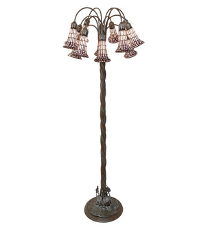 Meyda Tiffany - 262127 - 12 Light Floor Lamp - Stained Glass Pond Lily - Bronze